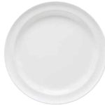 Plato redondo de 10,25" de melamina color blanco