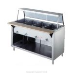 Baño María de 04 panas Full   calientes, Fabricado en Galván. Techo acero 430, Patas Galvan con tapones y Un solo vidrio Frontal.  Medidas: 60" x 25" x 35".