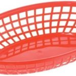Canasta Ovalada para Comida Rápida de Plástico Rojo de 9-1/4"