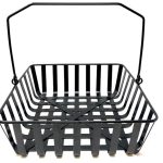 Cesta cuadrada de hierro con asa Negro 12" L x 4.25" H