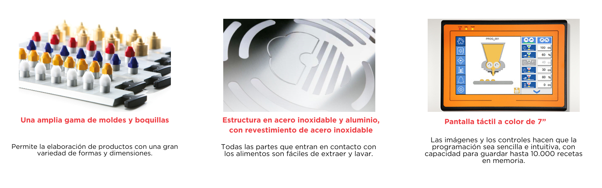 Accesorios de la máquina para hacer galletas de la marca nimac distribuida por economart