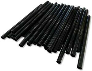 Paquete 100 Pajillas Gruesas Negra