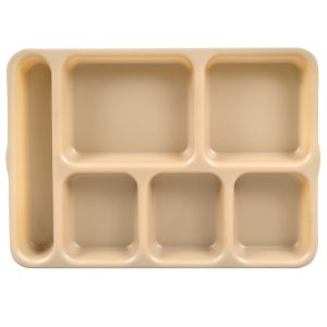 Bandeja de 6 Compartimentos de Policarbonato de 10"x14" Beige