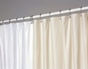 Cortinas para baños 6´x6´, color blanco de vinil