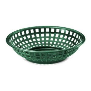 Canasta Redonda para Comida Rápida de Plástico Verde 8"