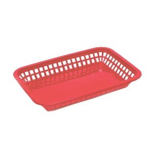Canasta Rectangular para Comida Rápida de Plástico Roja 10-3/4"