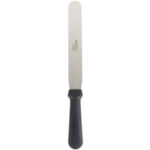 Espátula Metálica Recta de 8"x1.25" con Mango de Polipropileno Negro