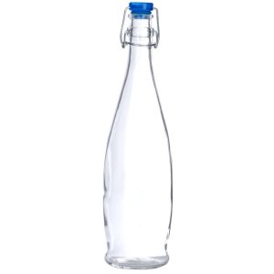 Botella de Aceite, Vinagre o Agua con Tapa Azul de 34 Onzas