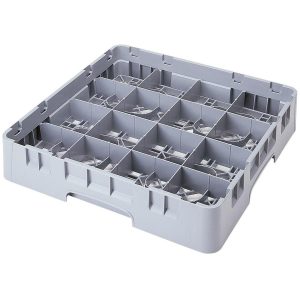 Rack para vasos de 16 compartimentos color gris