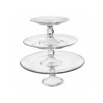 JUEGO SELENE DE 3 PLATONES PASTELEROS CON PIE