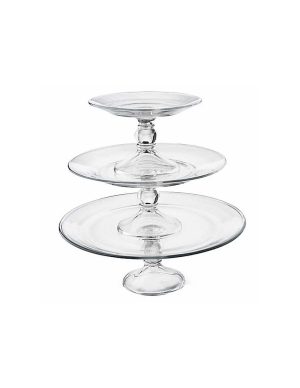 JUEGO SELENE DE 3 PLATONES PASTELEROS CON PIE