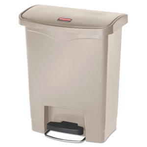 Basurero Slim Jim con Pedal de 8 Galones Beige