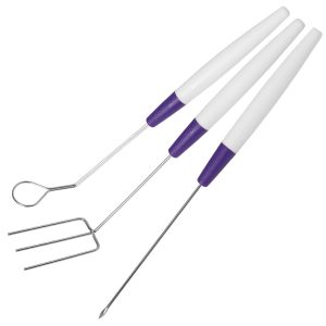 Herramientas para inmersión de confites/frutas en caramelo fundido