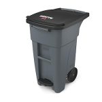 Contenedor Brute Rollout con Tapa y Pedal de 32 Galones Gris