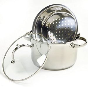 Set de vaporizador de 4Qt 3 piezas de acero inoxidable incluye 1 olla , 1 inserto de vapor y tapa
