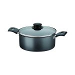 TURIM: Olla de 3.7 Lts Antiadherente con Tapa de Vidrio Negro