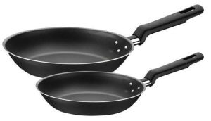 LORETO: Juego de 2 Sartenes Antiadherente de 20cm y 24 cm Negro