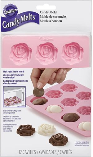 Molde de caramelo de silicona rosa, 12 cavidades