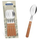 DYNAMIC: Juego de 12 Cucharas de Mesa con Mango de Madera