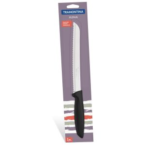 PLENUS: Cuchillo para Pan de 8" con Mango Negro