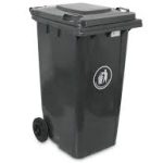 Basurero con Tapa y Ruedas de 240 Litros Negro