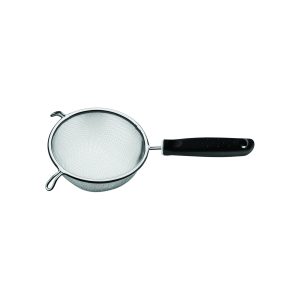 UTILITA: Colador de 13cm de Acero Inoxidable con Mango de Polipropileno Negro
