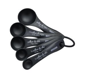 UTILITA: Juego de 5 Cucharas de Medida de Polipropileno Negras