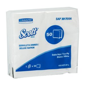 30175104 SERVILLETA DE LUX DOBLE HOJA, 1 PAQ. 50 SERVILLETAS