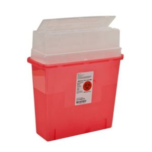 Contenedor c/ tapa de 5 QT  p/ desechos biopeligrosos, color rojo