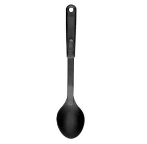 Cucharon solido 12-3/8" resistentes al calor de hasta 410°f, de nylon negro
