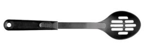 Cucharon ranurada 12-3/8" resistentes al calor de hasta 410°f de nylon negro