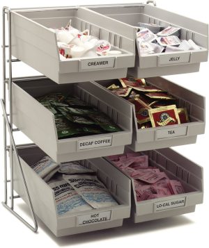Organizador de 6 compartimentos. Color  Gris