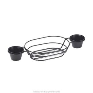 Canasta Ovalada para Servir con 2 Sujetadores de Ramekin de 15-3/4"x6" Negro
