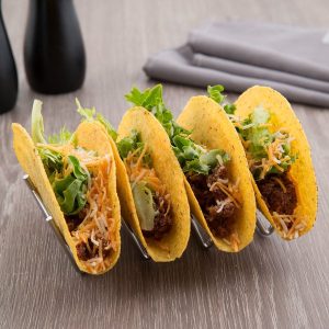 Soporte para Tacos de 3 o 4 Compartimientos de Acero Inoxidable de 6"x2-1/2"