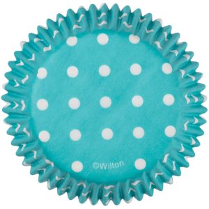 Moldes desechables para pudin Azul con puntos Blancos Paq 75