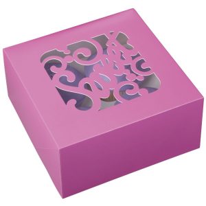  Caja para 4 cupcakes color rosa 3 unidades.