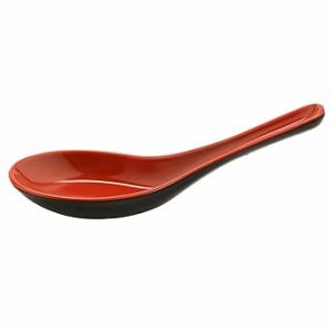 Cuchara para Sopa Estilo Japonesa de 0.8 Onzas Rojo y Negro
