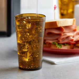 Vaso Apilable Pebbled de Plástico SAN de 12 Onzas Amber