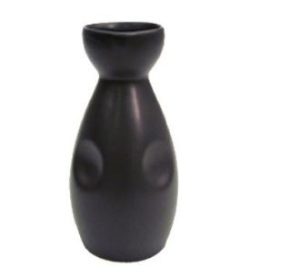 Botella p/sake estilo japones, 6Onz. 5.25"x1.75"x1.75".Cerámica, negro.
