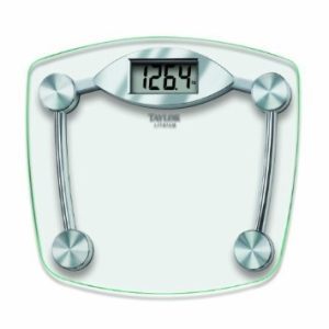 Bascula digital con capacidad de 330lb, con base de vidrio