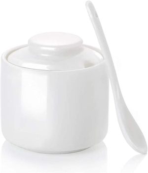 Azucarera con tapa de porcelana