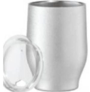 Vaso termico color plateado metalico, de 12 onz