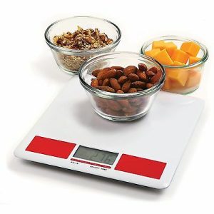 Báscula digital capacidad 11lbs de color blanco/rojo