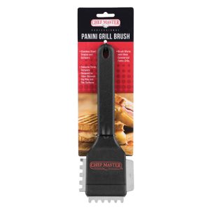 Cepillo para Paninera con Cerdas y Raspador de Acero Inoxidable de 9.5"