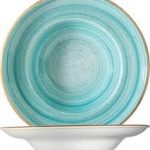 AURA: Plato Hondo para Pasta de Porcelana de 10-5/8" Aqua