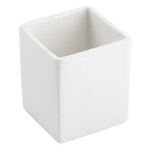 Ramekin cuadrado 3 oz blanco de cerámica