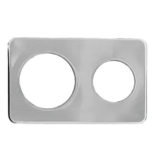 Adaptador rectangular para platos con dos agujeros de acero inoxidable