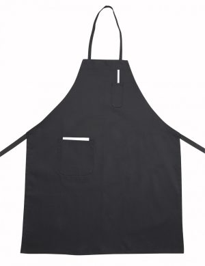 Delantal con bolsillo 33¨x26¨, Negro