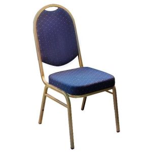 Silla de Banquete tapizada en rojo con marco dorado