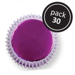 Cubilete para cupcake de papel (paq. 30und) morado metálico